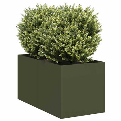 VidaXL kvetináč Olive Green 40x80x40 cm Oceľ valcovaná za studena