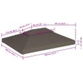 vidaXL Dvojitá strieška na altánok 310 g/m², 4x3 m, sivohnedá