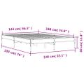 vidaXL Posteľný rám sivý sonoma 140x190 cm kompozitné drevo a kov