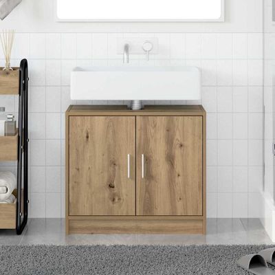 vidaXL Kúpeľňová skriňa Remeselný dub 63 x 29 x 55 cm Kompozitné drevo