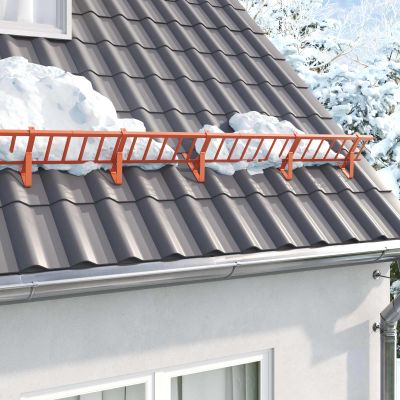 vidaXL Strážca snehu na streche Červená 600 x 2,5 x 20 cm Oceľ
