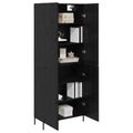 vidaXL Highboard Čierny dub 69,5 x 34 x 180 cm Kompozitné drevo