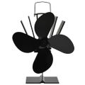 vidaXL Teplom poháňaný ventilátor na krb so 4 lopatkami čierny