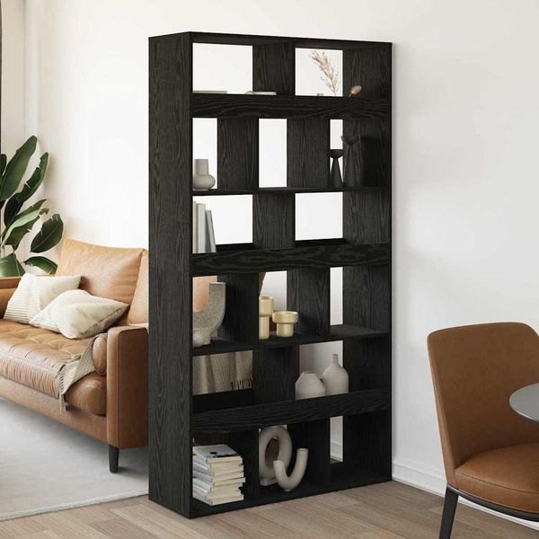 vidaXL Knižnica 2 pcs Čierny dub 100 x 33 x 93.75 cm Kompozitné drevo
