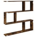vidaXL Stenná polica Dymový dub 80 x 12 x 79,5 cm Kompozitné drevo