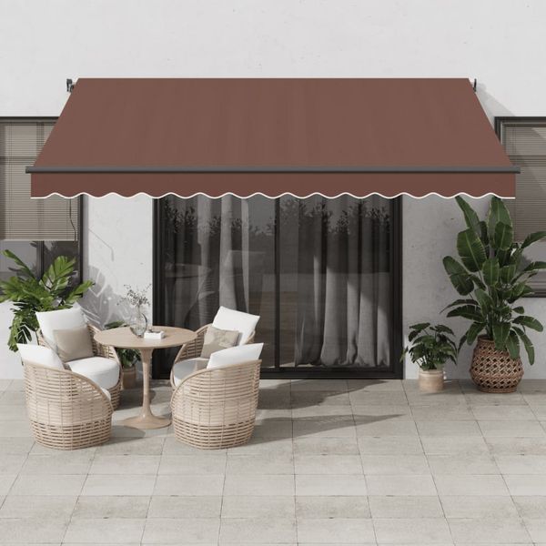 vidaXL Automaticky zaťahovacia markíza hnedá 400x350 cm