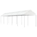 vidaXL Altánok so strechou, biely 11,15x2,28x2,69 m, polyetylén