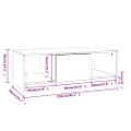 vidaXL Konferenčný stolík lesklý biely 102x50x36 cm kompozitné drevo
