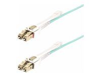 Startech 8m (26ft) LC to LC (UPC) OM4 Multimode Fiber Optic Cable w/Push Pull Tabs, 50/125µm, 100G Networks, Bend Insensitive, Low Insertion Loss - LSZH Fiber Patch Cord (450FBLCLC8PP) - Patch kabel - LC/UPC multi-mode (M) do LC/UPC multi-mode (M) - 8 m - 8 m - 2.9 mm - optické vlákno - duplex - 50 / 125 mikron - OM3/OM4 - neobsahuje halogen, lisovaný, až 100 Gbps rychlost prenosu dat - vode - barva
