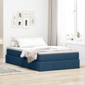 vidaXL Postel s úložným prostorem a matrací Modrá 120 x 190 cm