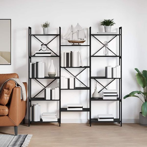 vidaXL Regál na knihy Čierny dub 156 x 25 x 167 cm Kompozitné drevo