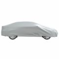 vidaXL Plachta na auto pre sedan s popruhmi plná strieborná XL