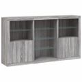 vidaXL Komoda s LED svetlami sivá sonoma 181,5x37x100 cm