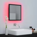 vidaXL Kúpeľňové zrkadlo s LED, čierne 40x8,5x37 cm, akryl