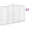 vidaXL Oblúkové gabiónové koše 7ks 300x30x180/200cm pozinkované železo