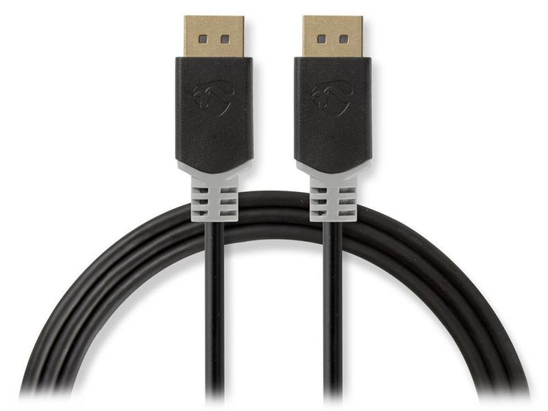 Nedis CCBW37014AT20 - Kabel DisplayPort 1.4 | Zástrčka - Zástrčka | 2 m | Antracit Kabel, propojovací, zástrcka DisplayPort 1.4, 8K, 2m, box, cerno-šedý