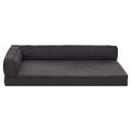 vidaXL Ergonomický matrac pre psa 60x42 cm ľanový vzhľad flís čierny