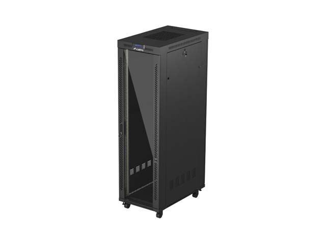 19'' Voľne stojaca racková skriňa 42u/600x1000 (flat pack) s presklenými dverami lcd čierna lanberg V2