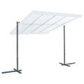 vidaXL Altánok so sklápacou výsuvnou strechou 350x253x196 cm, krémový