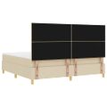 vidaXL Posteľ s pružinovým rámom Krémová 200 x 200 cm látka