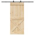 vidaXL Posuvné dvere NARVIK Prírodná a čierna 100 x 210 cm (213,5 cm)