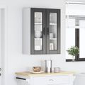vidaXL Nástenný sklenený kabinet PORTO Čierna 60 x 31 x 80 cm
