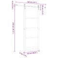 vidaXL Posuvné dvere 93 x 232 cm Masívne borovicové drevo a sklo
