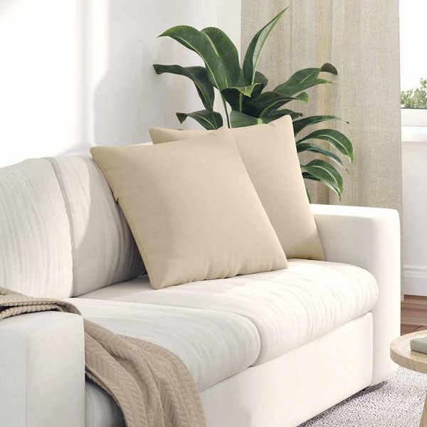 vidaXL Vankúše na pohovku 2 pcs Krémová 50 x 50 cm látka