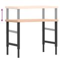 vidaXL Pracovný stôl 100x(55-60)x(73-99,5) cm masívny buk