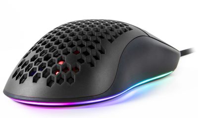 AROZZI herní myš FAVO Ultra Light Black/ drátová/ 16.000 dpi/ USB/ 7 tlačítek/ RGB/ černá Myš, herní, drátová, optická, 16000dpi, 7 tlacítko, USB, RGB podsvietenie, čierna
