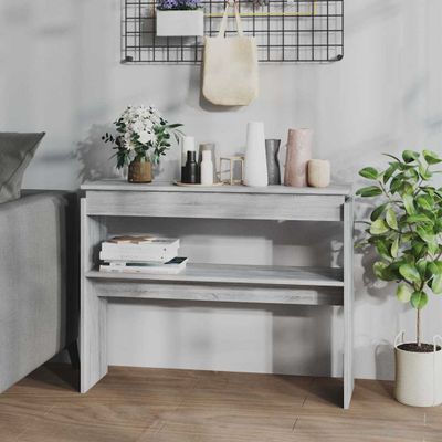 vidaXL Konzolový stolík sivý dub sonoma 102x30x80 cm spracované drevo