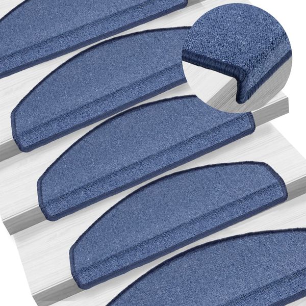vidaXL Schodové rohože 5 ks 65x24x4 cm modré polkruhové veľké