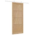 vidaXL Posuvné dvere Prírodná a biela 86 x 211 cm Borovicový masív