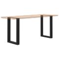 vidaXL Nohy k jedálenskému stolu v tvare U, 2 ks, čierne, 50 x (72-73) cm, oceľové