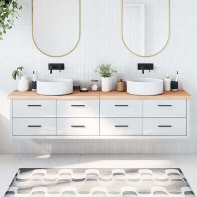 vidaXL Kúpeľňová doska 220x30x(2-4) cm neošetrený masív