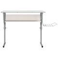 vidaX Písací stôl biely a sivý 110x53x(58-87) cm spracované drevo oceľ