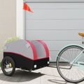 vidaXL Vozík za bicykel, čierno červený 45 kg, železo