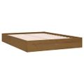 vidaXL Posteľný rám, medový, drevený masív 135x190 cm, dvojlôžko