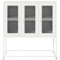 vidaXL Komoda biela 100,5x39x107 cm oceľ valcovaná za studena