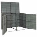 vidaXL Polyratanová ohrada na dva vonkajšie odpadkové koše antracitová 148x77x111 cm