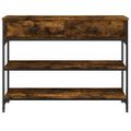 vidaXL Konzolový stolík dymový dub 100x25x75 cm kompozitné drevo