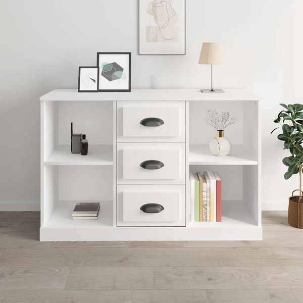 vidaXL Komoda biela 104,5x35,5x67,5 cm kompozitné drevo