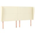 vidaXL Čelo postele so záhybmi krémové 203x23x118/128 cm umelá koža