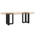 vidaXL Nohy konferenčného stolíka v tvare T, 2 ks, čierne, 28x25x(42-43) cm, oceľ