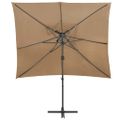 vidaXL Závesný záhradný slnečník, dvojitá strieška sivohnedý 250x250cm