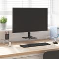 vidaXL Stojan na monitor biely 100x35x8 cm tvrdené sklo a kov