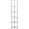 vidaXL Regál so 6 policami priehľadný 30x30x160 cm tvrdené sklo