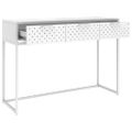 vidaXL Konzolový stolík biela 106x35x75 cm oceľ