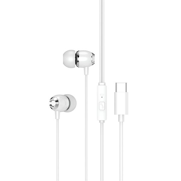 XO drôtové slúchadlá EP25 USB-C biele