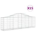 vidaXL Oblúkový gabionový kôš 15 ks 200x30x60/80 cm pozinkované železo